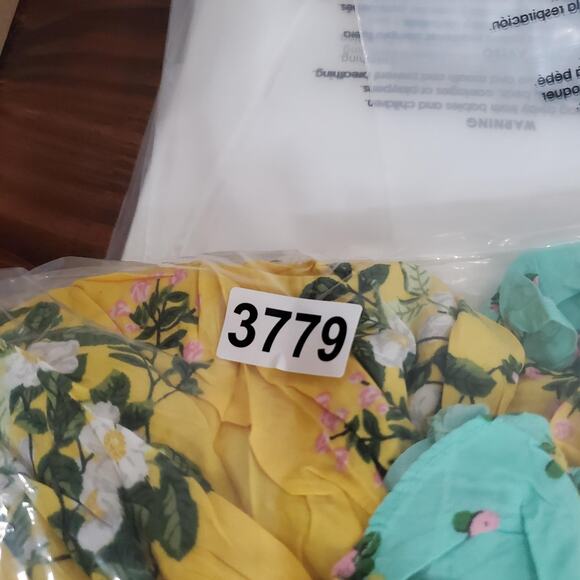 Matilda Jane Dress Women Small Yellow Floral Off Shoulder Ruffle Hem Aqua Boho - Picture 8 of 8